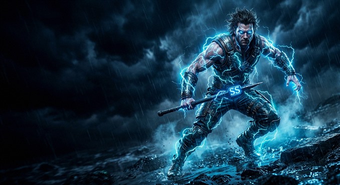 Table de jeu néon avec cartes, jetons et éclairage éclatant